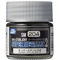 SM-204 Mr. Color Super Metallic Colors II Super Stainless 2 10ml. 